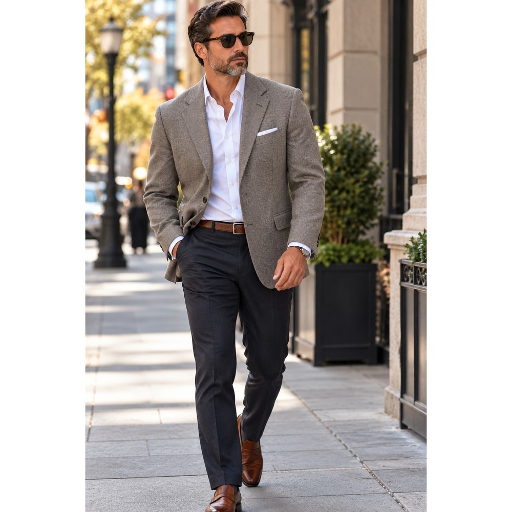 Hart Schaffner Marx Loro Piana Cashmere Gold Trumpeter Blazer 42R